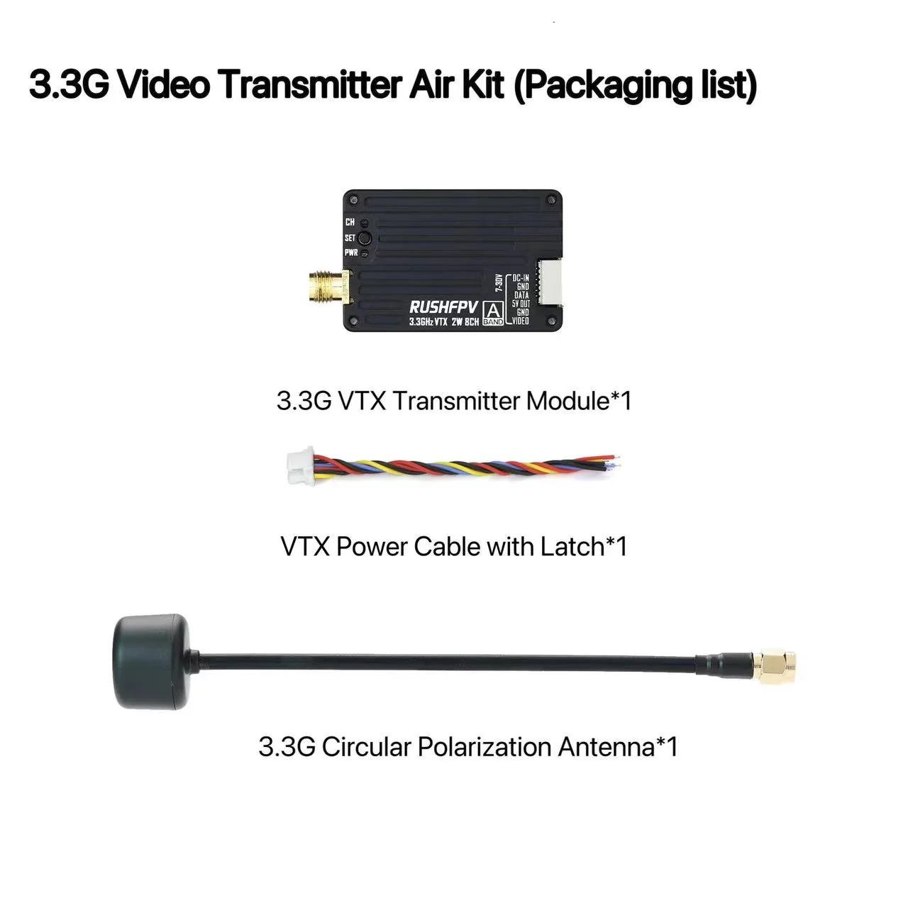 RUSHFPV 3.3G 2W VTX Transmitte – Fpv Drone Receiver recenzja i cena
