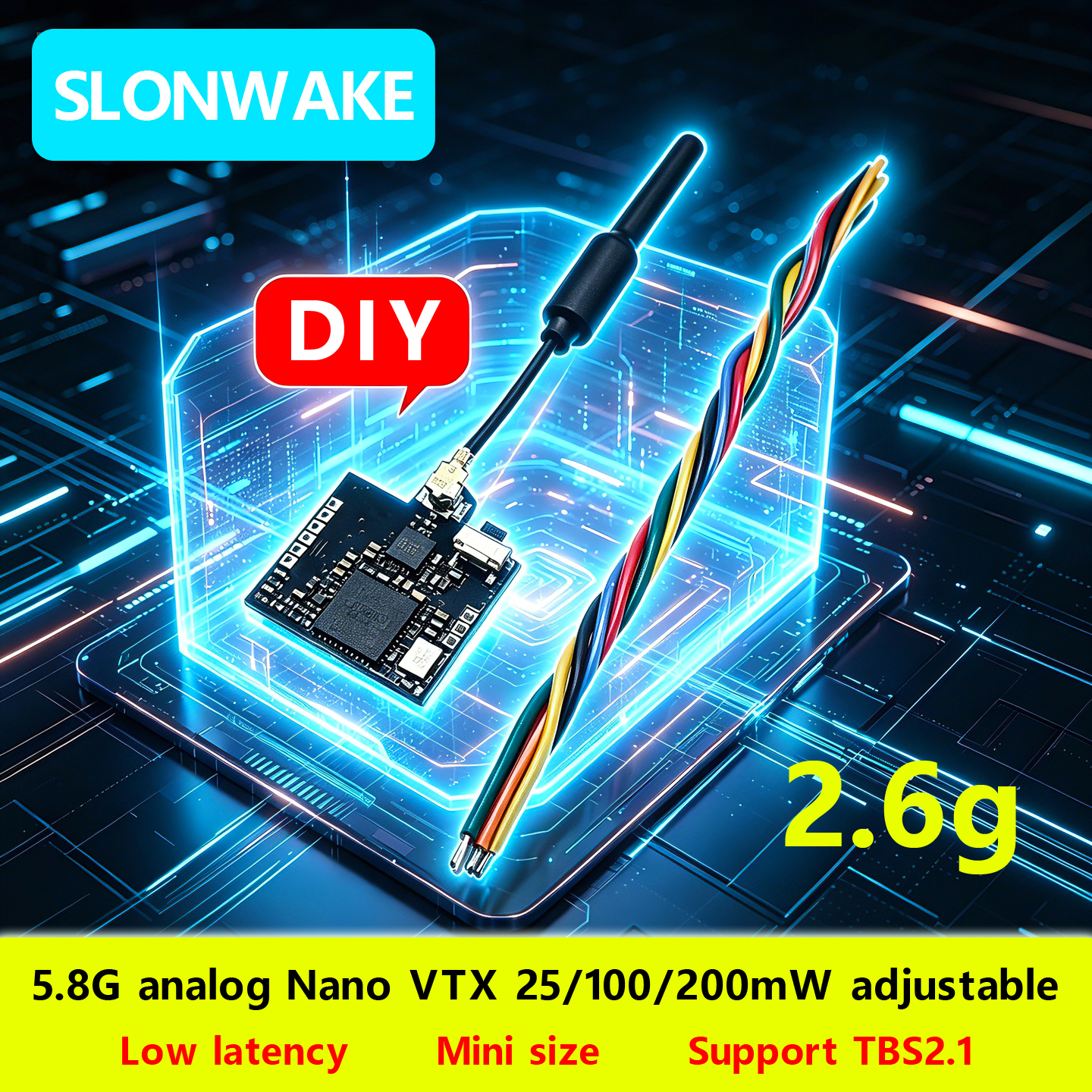 SLONWAKE Nano 5.8G 48CH 200mW  – Fpv Drone Transmitter recenzja i cena