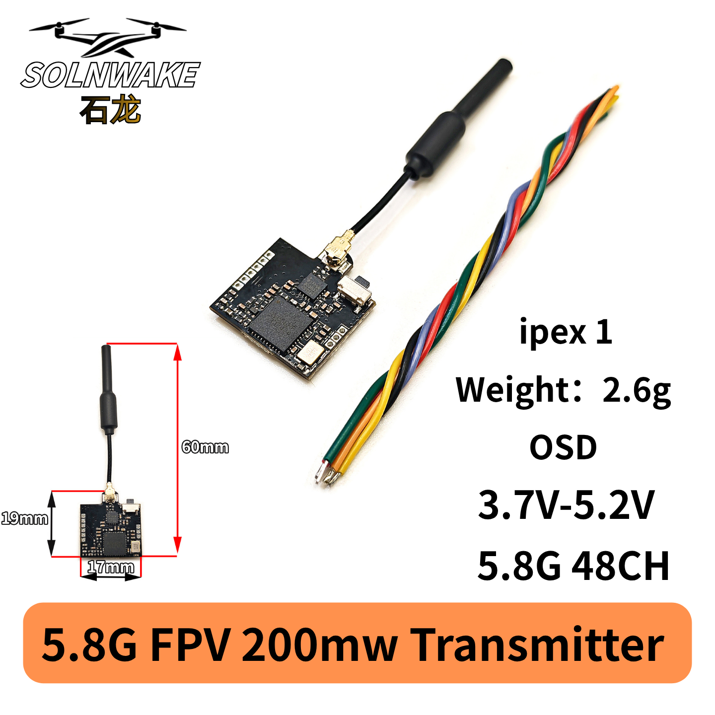 SLONWAKE Nano 5.8G 48CH 200mW  – Fpv Drone Transmitter recenzja i cena