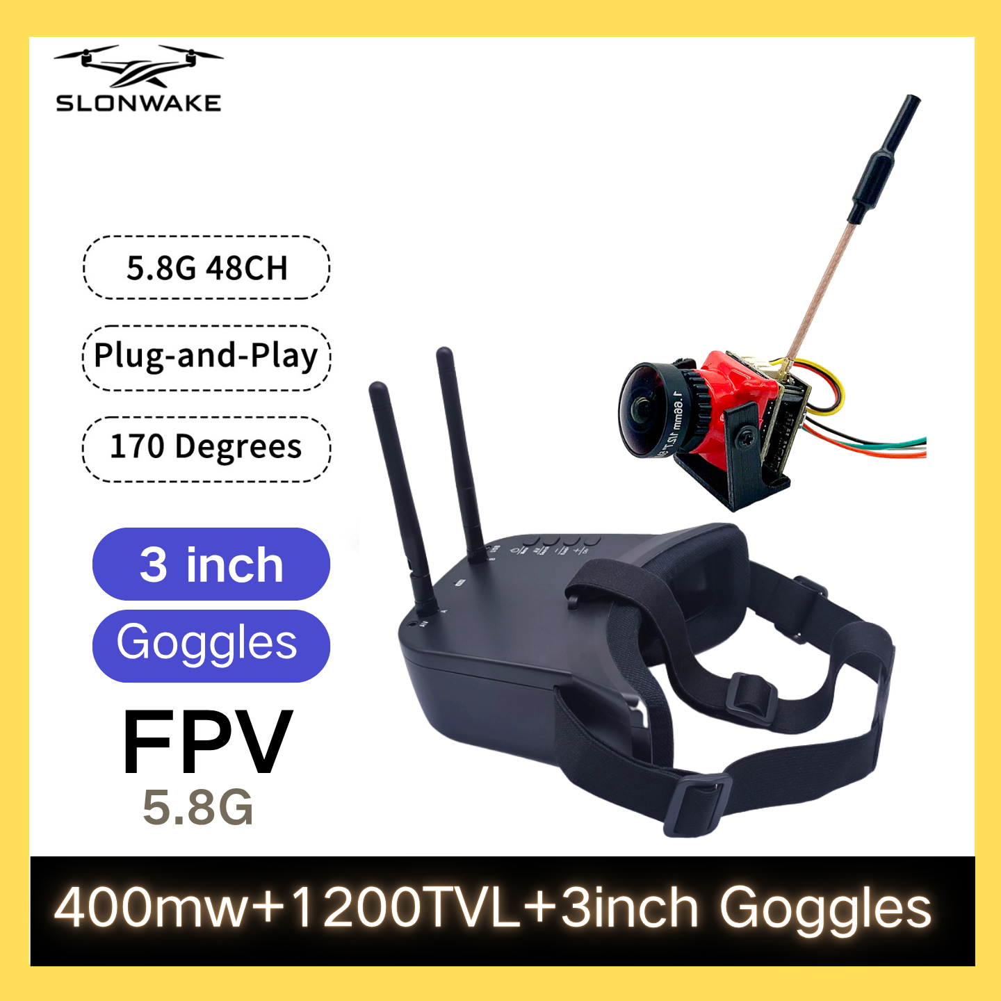 SLONWAKE 5.8G 48CH FPV 400mw V – Fpv Drone Receiver recenzja i cena