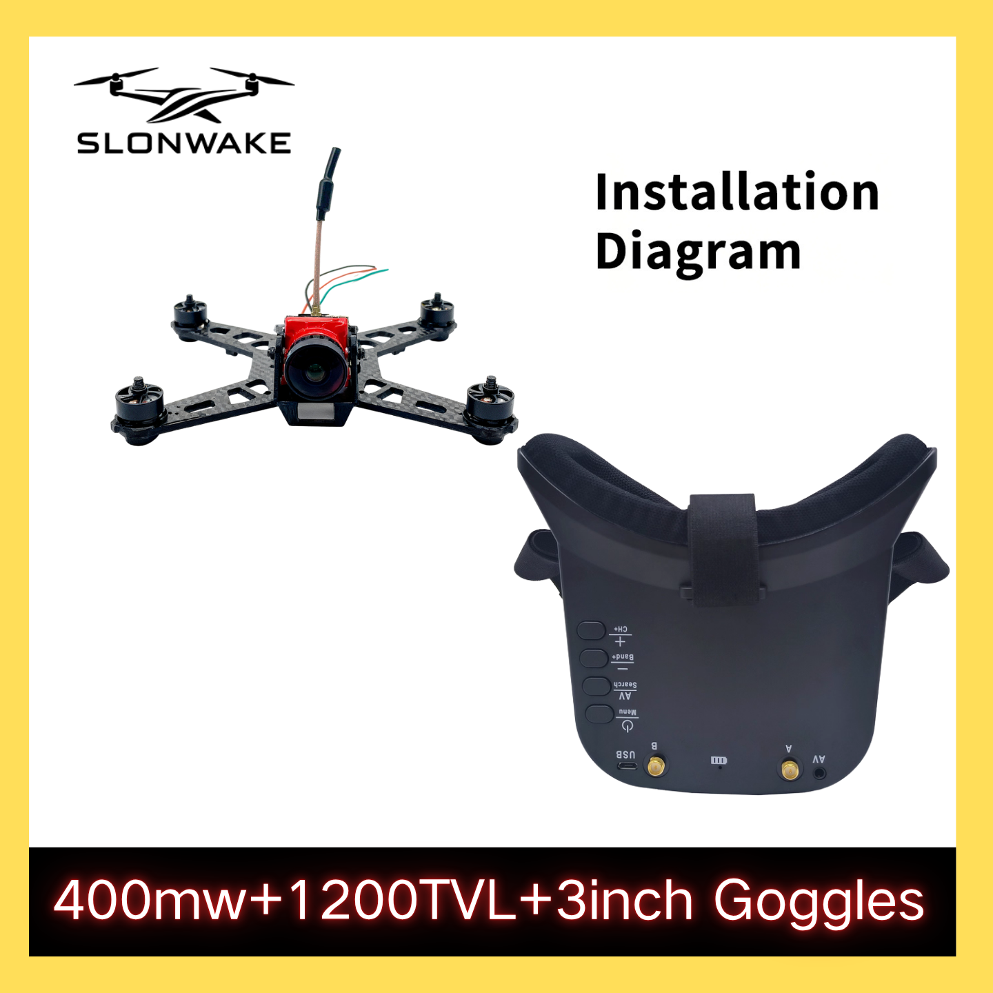 SLONWAKE 5.8G 48CH FPV 400mw V – Fpv Drone Receiver recenzja i cena