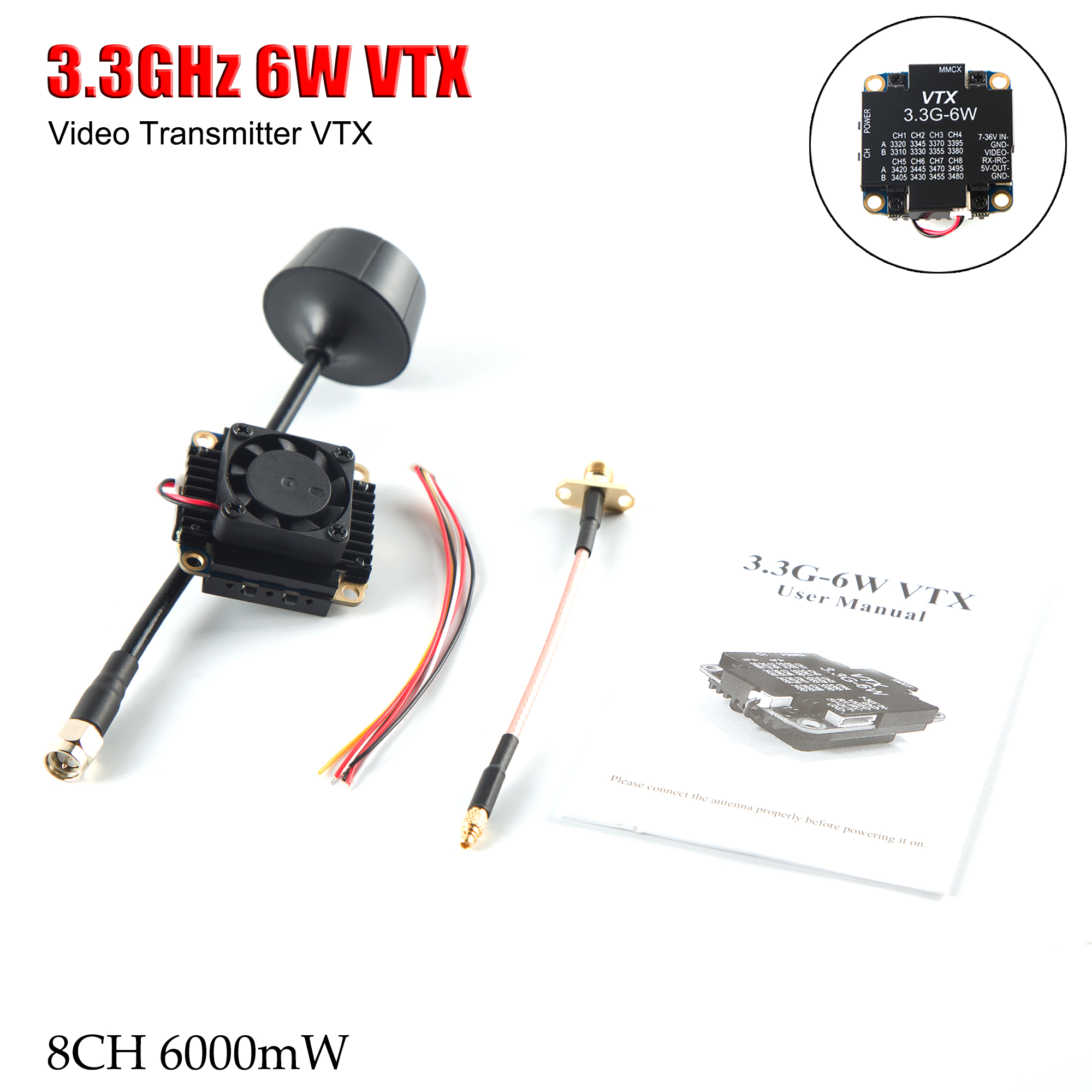 FPV Video Transmitter 3.3G 6W  – Fpv Drone Vtx recenzja i cena